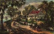 Currier and Ives A Home on the Mississippi oil painting reproduction